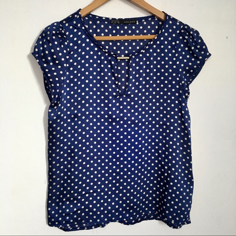 Zara Basic Polka Dot Blouse